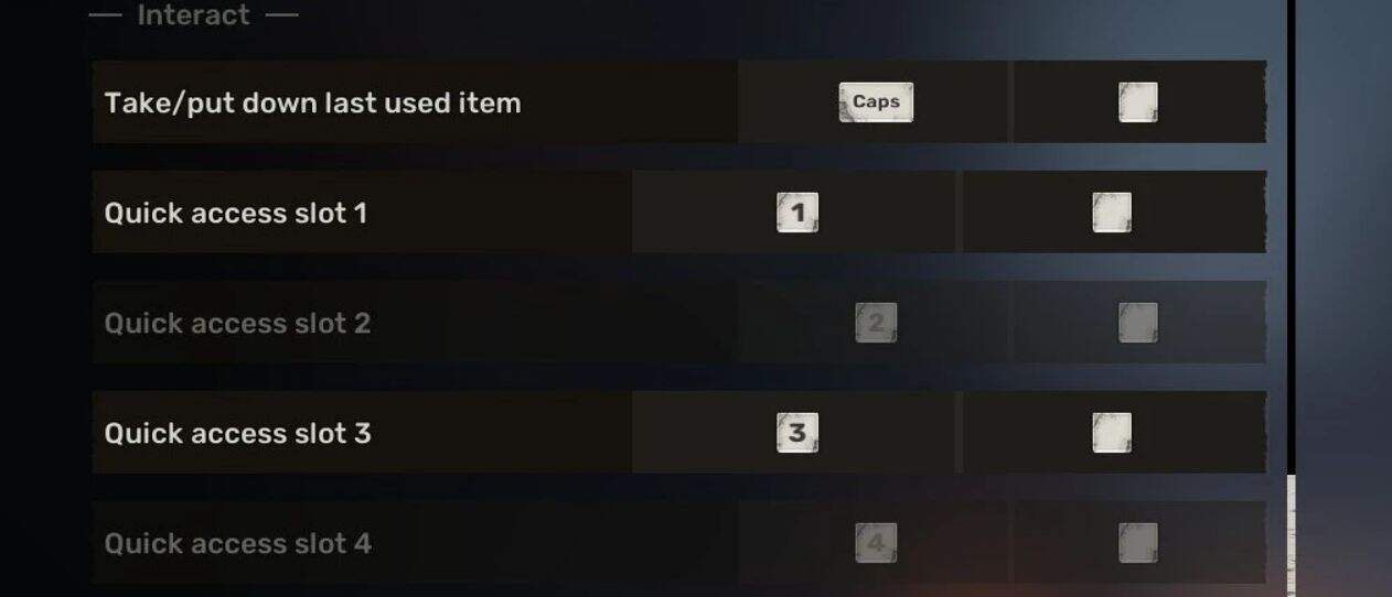 Tappable Quick Slots